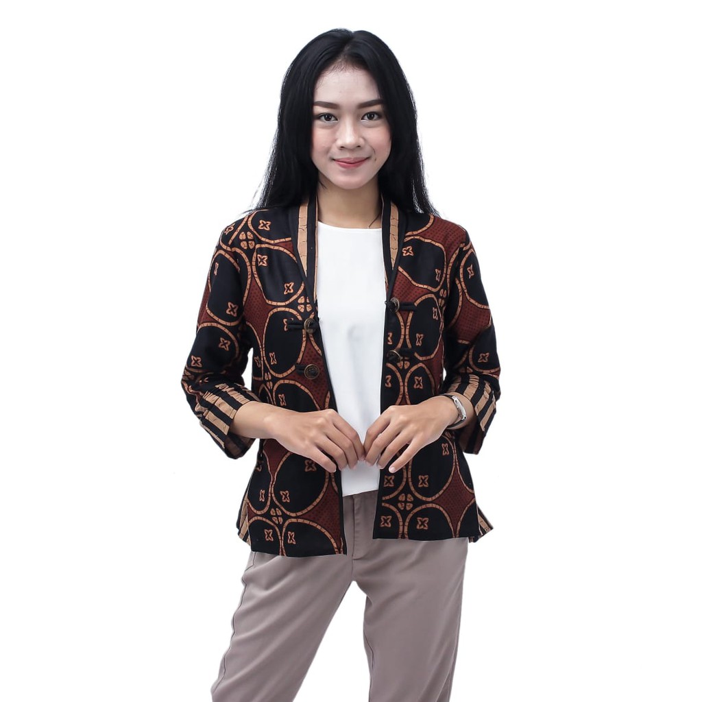 Bolero Batik Atasan Wanita  Blouse - Batik Dua Putri  Kode SP2120 - Size S-M-L-XL-XXL-3L-4L-5L