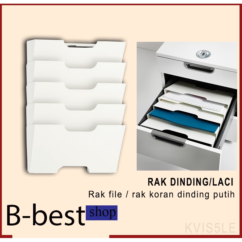 Rak koran dinding putih / rak majalah / rak dokument RAK DINDING untuk kertas file bisa untuk di lac