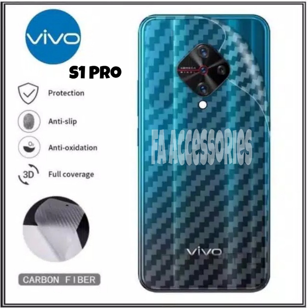 Skin Carbon VIVO S1 PRO V5 V5S V5PLUS S PLUS Skin Carbon antigores belakang