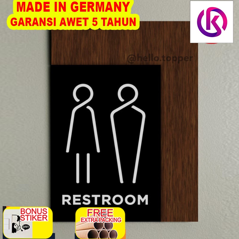 

Promo Sign Kayu Rest Room Toilet Akrilik 20x15 | Toilet Signage