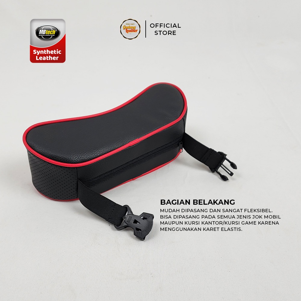 Bantal Mobil Compact Memory Foam Kulit MBTECH