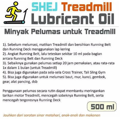 SHEJ Minyak Pelumas Treadmill Elektrik dan Manual Lubricant Oil 500 ml