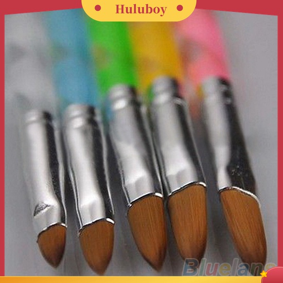 Huluboy Huluboy♡ 5pcs / Set Brush Pen Akrilik Untuk Desain Nail Art 3D DIY