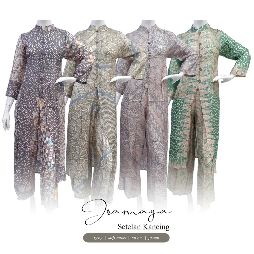 Set Muslim Wanita Jramaya by Limru Sallaco / Setelan Tunik + Kulot Wanita Motif Batik