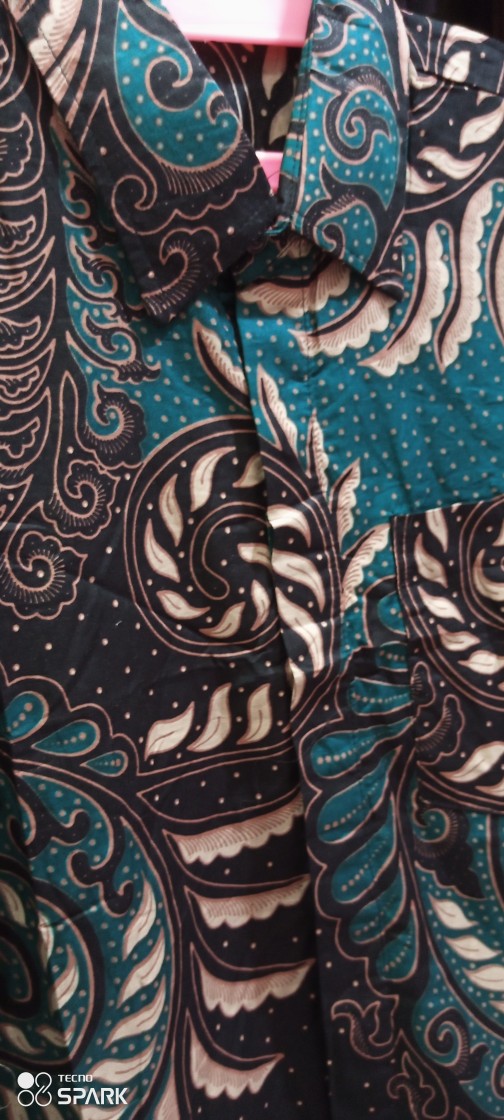 Nailo Batik Hrb026 Kenongo Kemeja Tosca Pendek Pekalongan Padi M L Xl Sogan Tulis Halus Kemeja Batik
