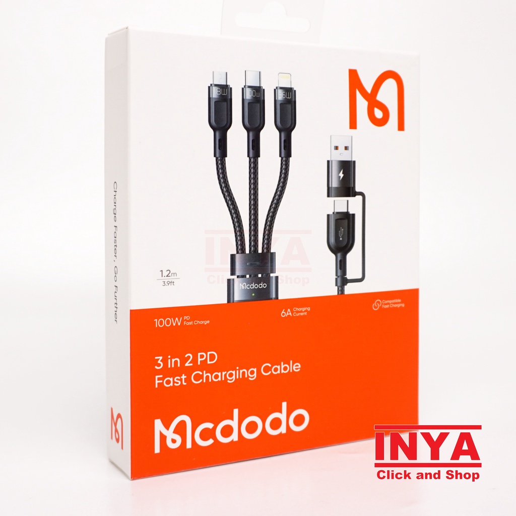 MCDODO CA-8800 3 in 2 PD FAST CHARGING CABLE 1.2m - Kabel Data Multi Fungsi