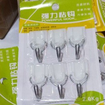 Hook 1 Set Isi 6 Gantungan Tempel Dinding Gantungan Hanger