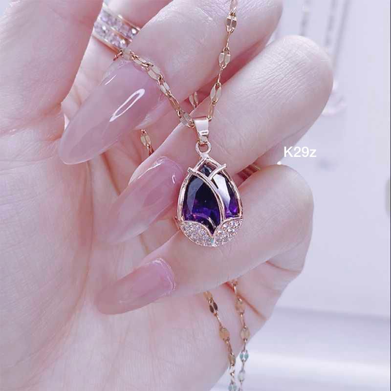 COD! kalung titanium wanita liontin tulip import anti karat / tulip necklace import