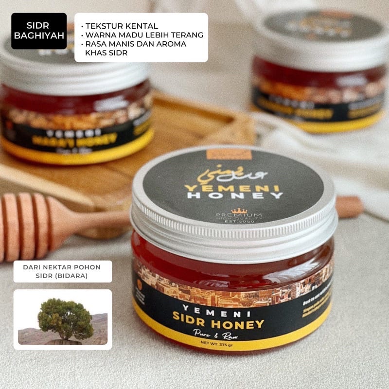 

Madu Yaman Sidr Baghiyah Sidr Honey premium quality 375 gram