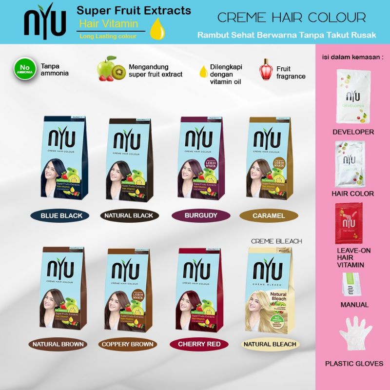 NYU Cream Hair Colour Sachet 20ml|Cat Rambut NYU 100% Original