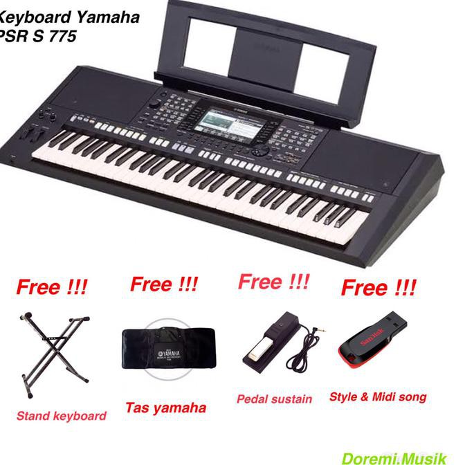Terlaris  Keyboard Yamaha PSR S775 Original resmi Paket Complete Sale