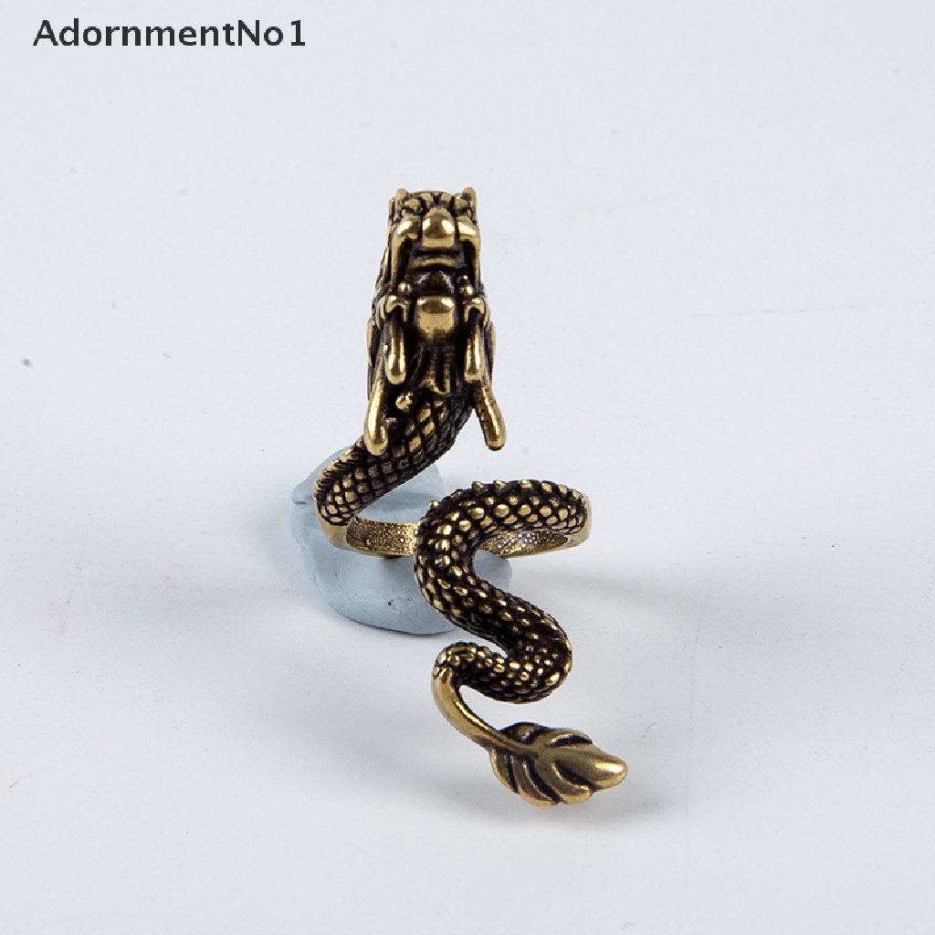 (AdornmentNo1) Cincin Holder Rokok Adjustable Motif Naga Punk Bahan Perunggu