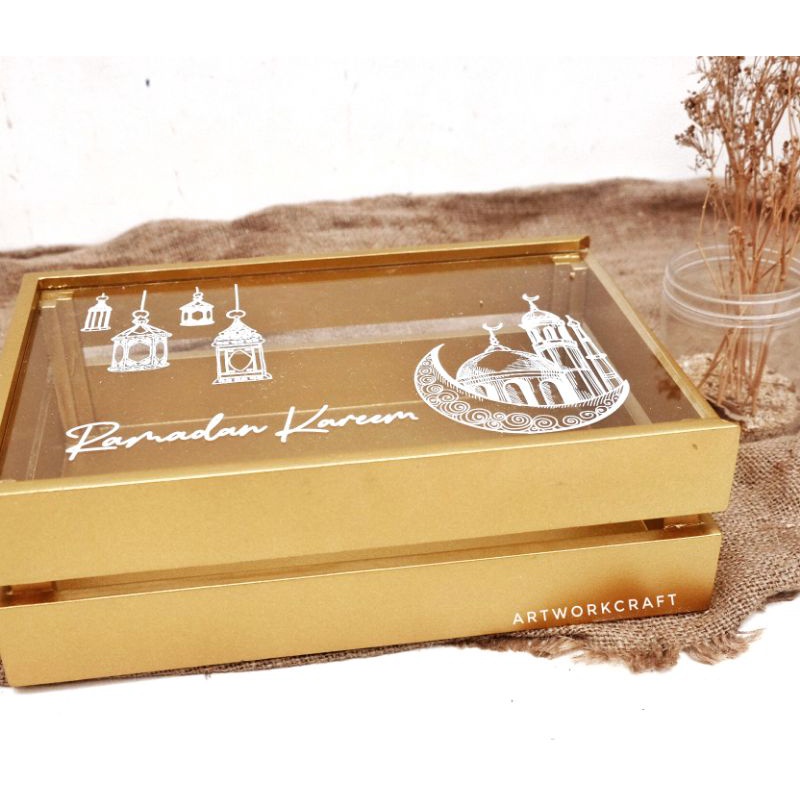 

[30x30x10cm] Box kayu lebaran KRAT SLIDING PRINTING RAMADAN KAREEM / Hampers Lebaran / Idul Fitri / Ramadhan / Ramadan Kareem