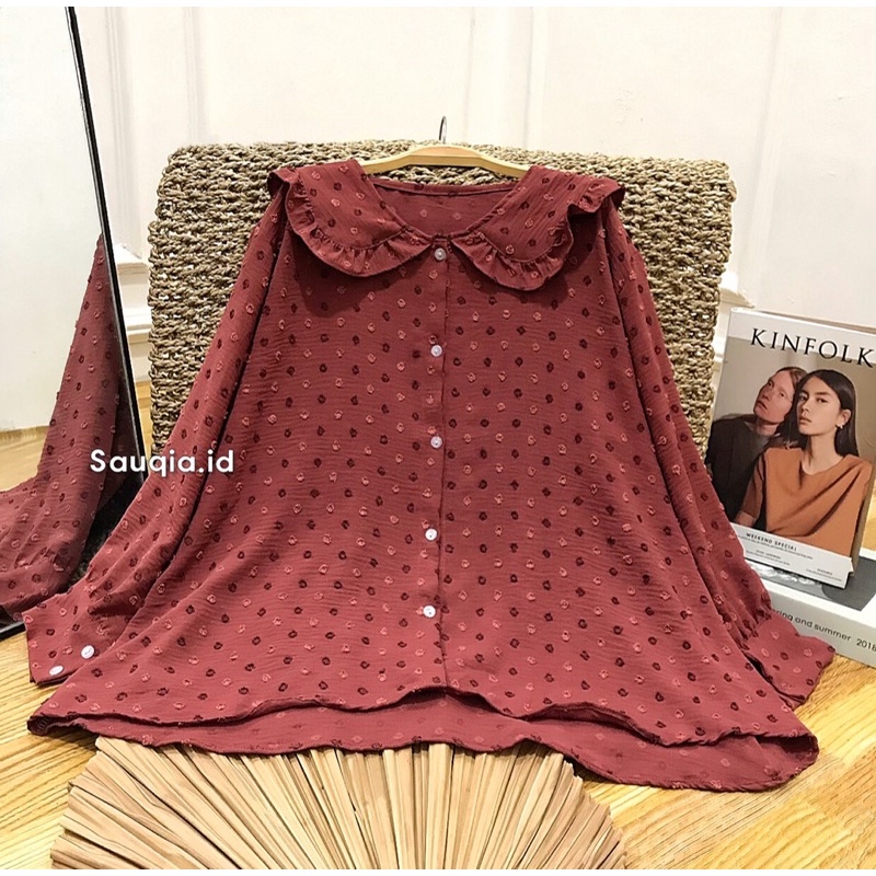 BLOUSE DERA / ATASAN WANITA KANCING CRINKLE URAGIRI