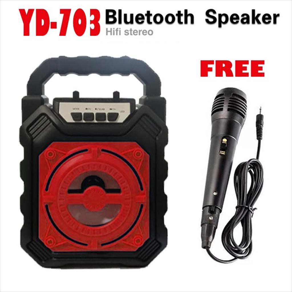 YD-703 LED Speaker Bluetooth Wireless Speaker Karaoke Free Mic
