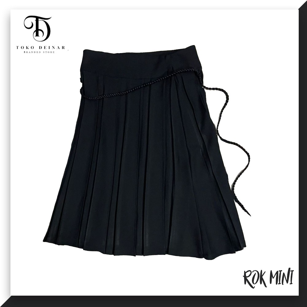 Rok Pendek Panjang Kantor Bisket Wanita / Plisket Hitam Kerja Kantoran Formal Rempel / Bawahan Mayun