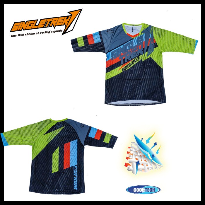 Jersey Sepeda Singletrek1 Cooltech ORI JSBO Green 3per4