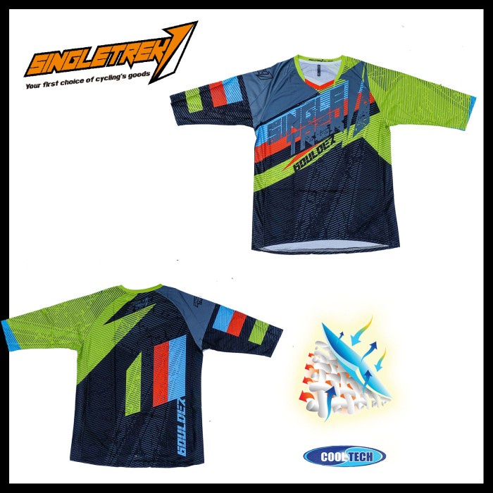 Jersey Sepeda Singletrek1 Cooltech ORI JSBO Green 3per4