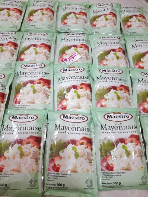 Mayones 100gr maestro mayonnaise plain topping kimbap mentai sushi takoyaki salad dressing saus kebab