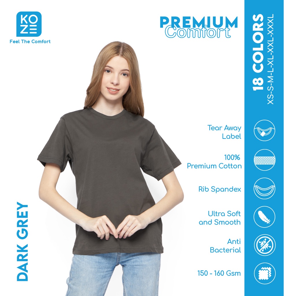 Kaos Polos Premium Comfort Koze Dark Grey XXXL