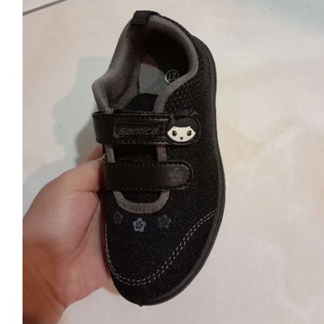 Sepatu Sekolah Anak Perempuan TK/SD SANTICA ORIGINAL Full Black