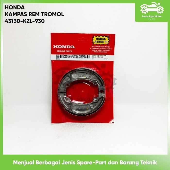 KAMPAS REM TROMOL BEAT, ALL NEW BEAT FI, BEAT FI 43130 KZL 930 ORIGINAL ASLI HONDA KAMPAS REM BELAKA