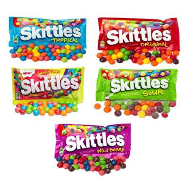 

Skittles Original Tropical Sour Wild Berry Yoghurt Candy Permen Skittle