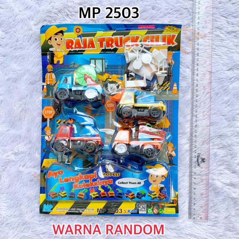 MAINAN MP 2503 RAJA TRUCK CILIK TRUK BANGUNAN DUMP BEKO MOLEN BOX CONTAINER BAK CONSTRUCTION ISI 4 P