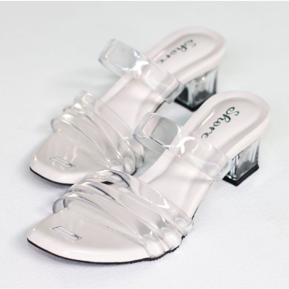 SANDAL WANITA HAK KACA HEELS 5 CM KEKINIAN/JELLY BENING/BAN 3/MODEL ANDIN/COD a3y_collection