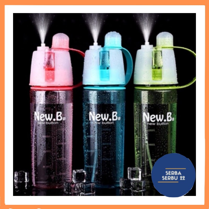 Botol Minum New B Sport Spray Water Bottle 600 ML Botol Minum Semprot B61