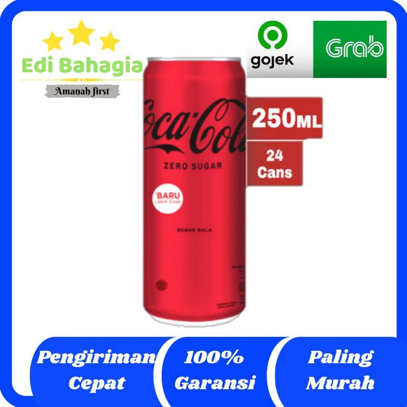 

COCA COLA ZERO KALENG 250 ML 1 KARTON