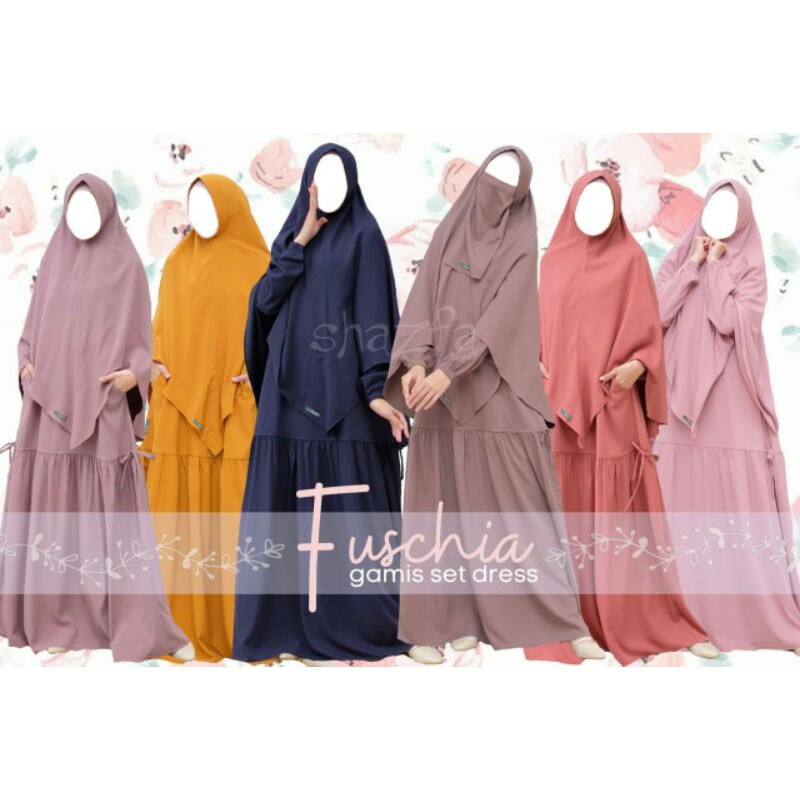 GAMIS SET CADAR FUSCHIA CANTIK