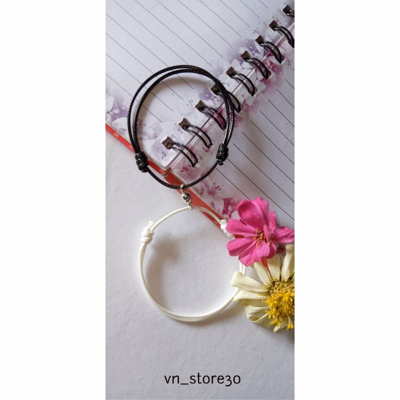 [[NEW]]~GELANG TALI COUPLE MAGNET HITAM/PUTIH~