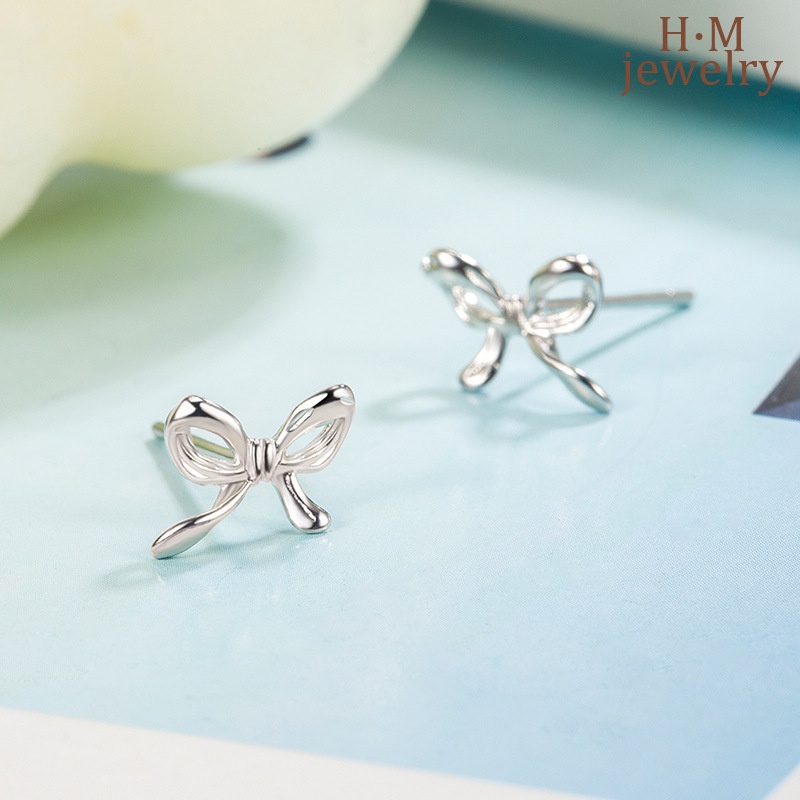 Anting Tusuk Sterling Silver 925 Desain Pita Kecil Untuk Wanita