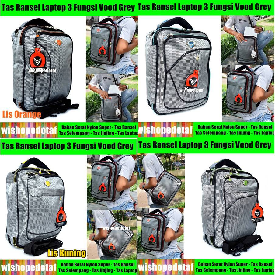 Tas Jinjing Kasual Ransel 4in1 Vood GREY