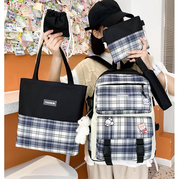 201329 Ransel Wanita Import Tas Punggung 5 in 1 Backpack Cewek CR7838 BQ3140 JTF18252 GT1837 EL6590