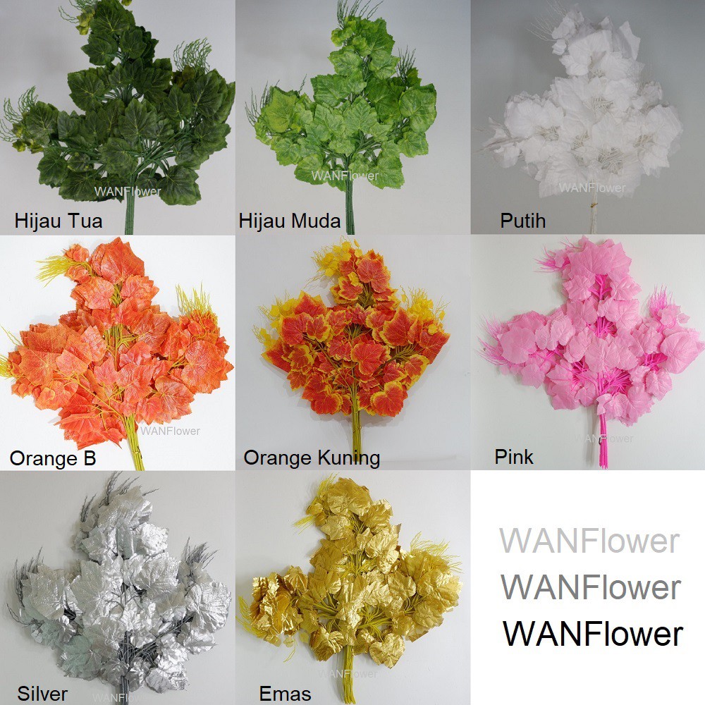 WANFlower Daun Anggur * EMAS (perLusin)