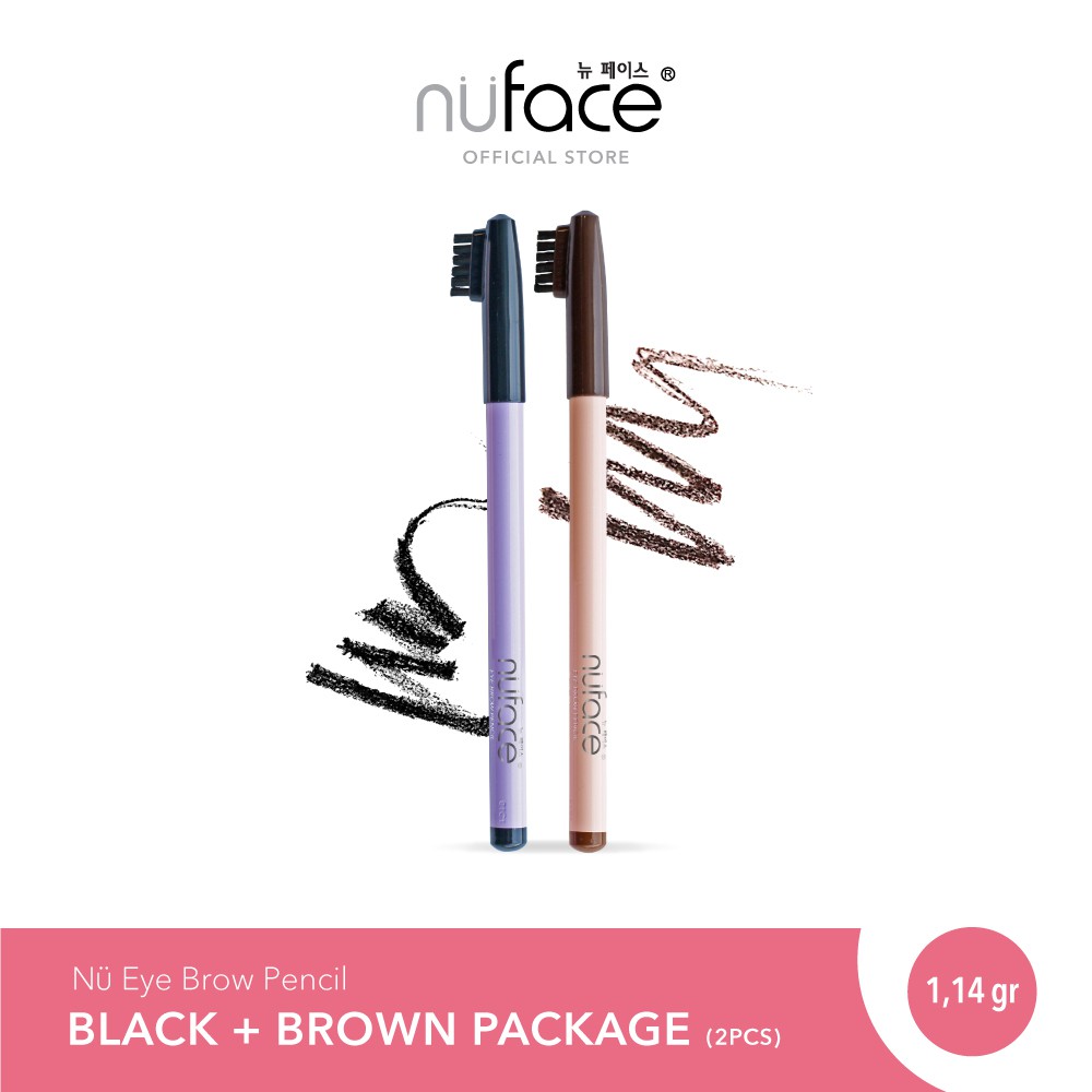 Nuface Eyebrow Pencil (Pensil Alis) - Brown &amp; Black