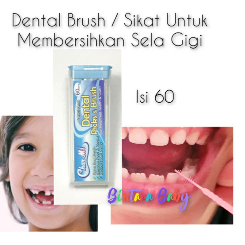 Dental Brush Teeth Picks Charmi Membersihkan Sela Gigi Anak dan Dewasa / Sikat Halus untuk Sela Gigi