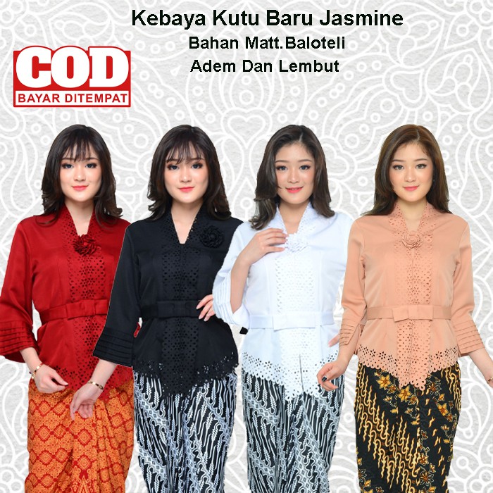 Atasan Kebaya Kutubaru Modern Hitam Merah Maroon Putih Atasan Kebaya Kutubaru Modern Hitam Merah Maroon Putih