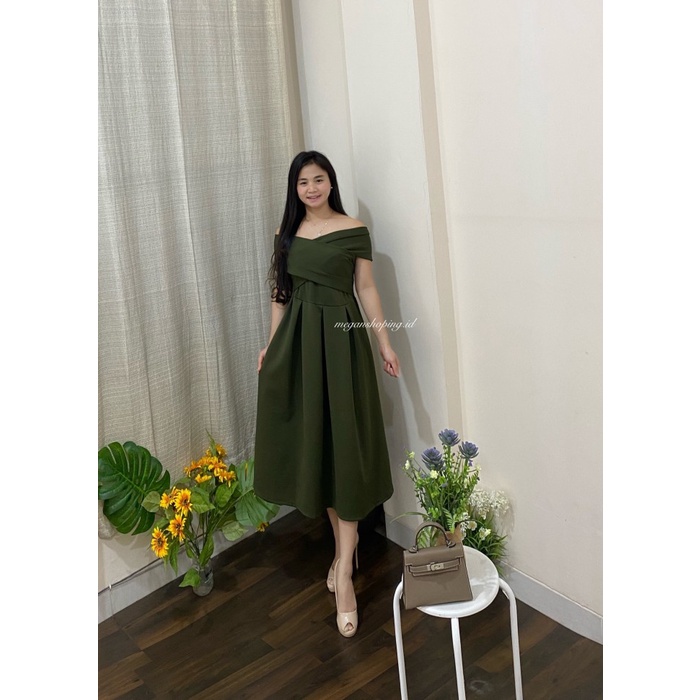 Sabrina Dress Pesta Dress Casual Dress Wanita - meganshoping