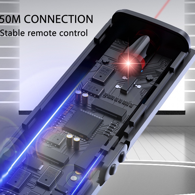 Bonkyo Wireless Laser Pointer for Presentation Laser Presentasi Powerpoint Training Lesson 50m connection 90 days battery life 2.4GHz Remote Control USB Charge