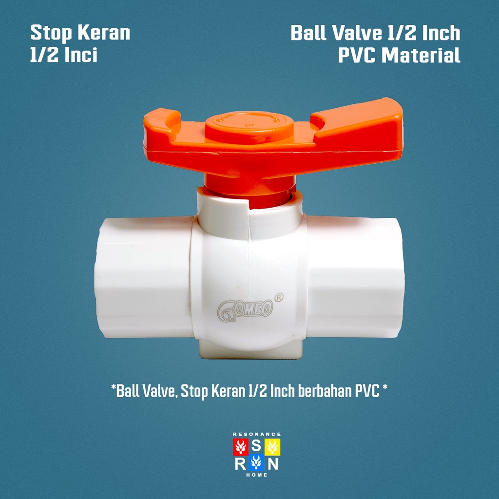 Ball Valve Pvc TEBAL 1/2&quot; Stop Kran Keran Pipa Resonance Home