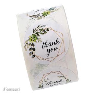 500 Pcs Stiker  Label Bulat Motif Tulisan  Thank You Untuk 