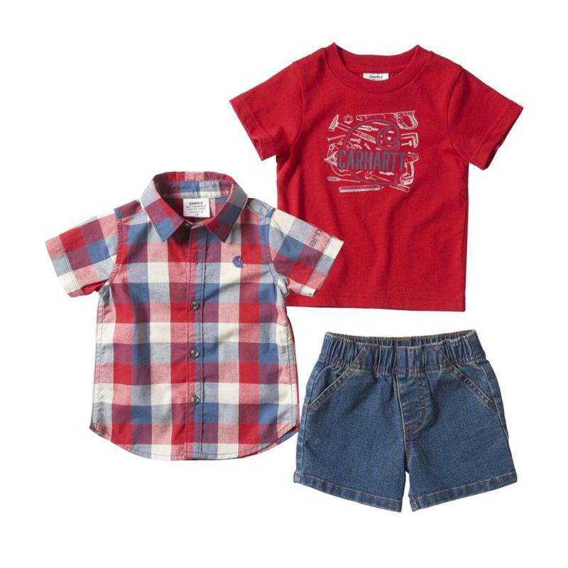 NEW SETELAN 3IN1 JEANS BRAND CARHATT SIZE BABY BOY18-24M