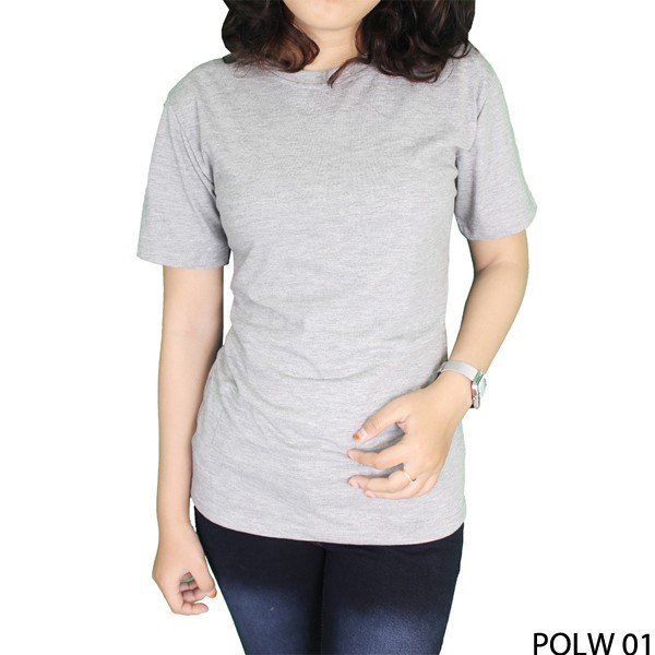 Kaos Polos Wanita O-Neck Pendek Cotton Combed S20 Abu Rokok (Misty) – POLW 01