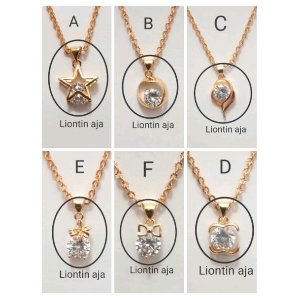 NC421. Liontin xuping Kalung wanita lapis emas dgn mata zircon