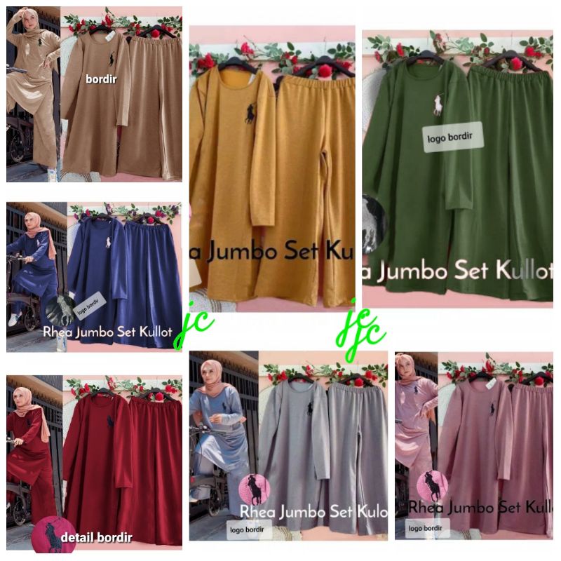 JC/ZR- set rhea Jumbo / Set Rok Wanita Muslimah / Set Polo Wanita