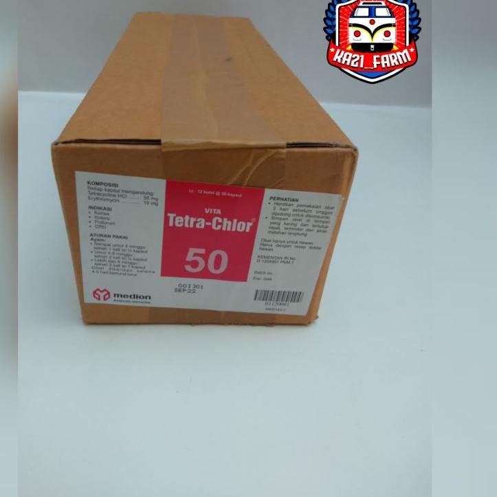 Tren Kekinian.. vita tetra-chlor 1dus isi 12 (botol) @50kapsul