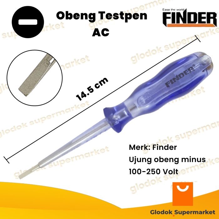 Obeng Testpen AC Finder Tespen 100-250 Volt Panjang 14.5cm